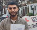 Mujahid with Driving test pass certificate